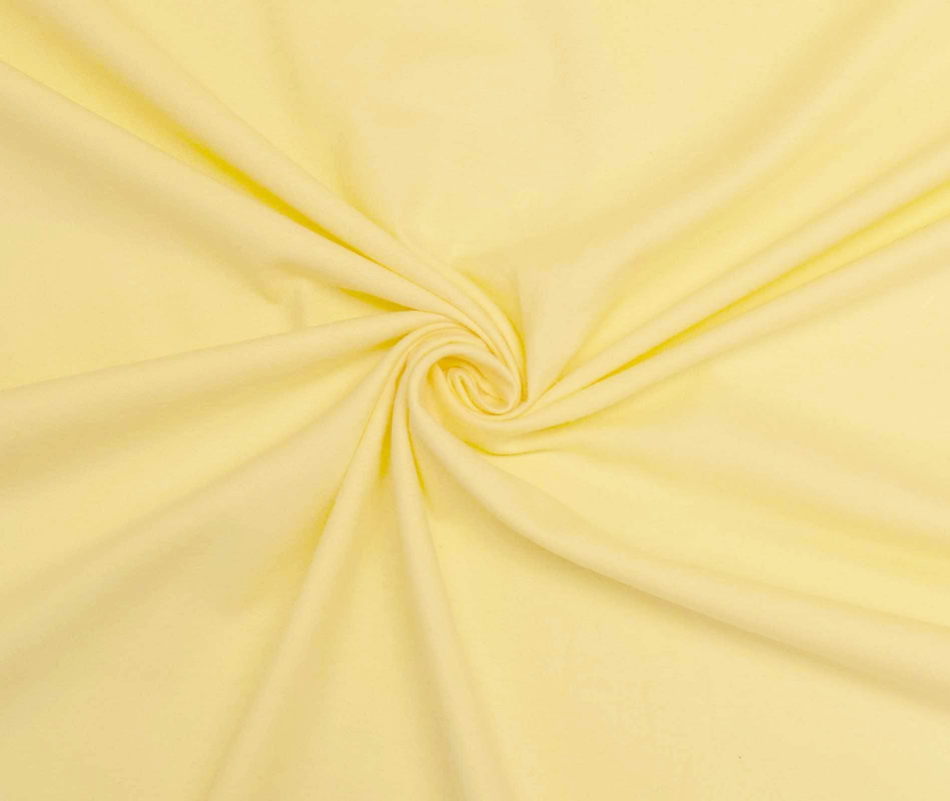 Brushed Cotton Winceyette Fabric Soft Plain Flannelette Dress + Craft Material (3 Metres 300cm x 105cm, Lemon)