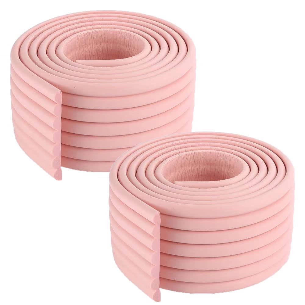 2 Pcs/Pack 2M/6.6FT Edge Corner Guards for Baby Table Protectors Corners Cushion Bumper Safety Edge Children's Anti Collision Strip Foam Safety Strips with Double Sided Tape (Pink)