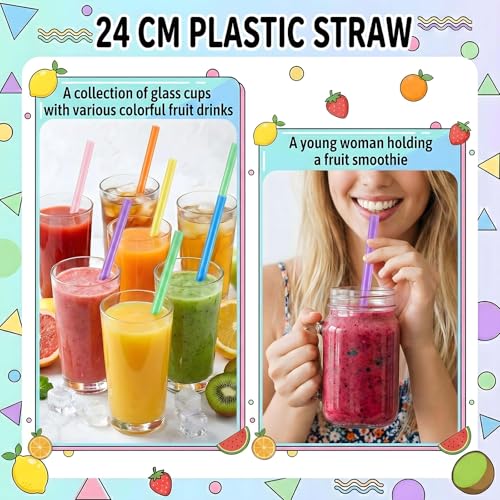 300 Pitillos Jumbo para Batidos, Plástico Colores Varios miniatura 3