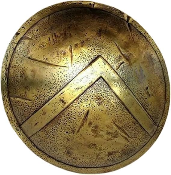 Spartańska tarcza, średniowieczna replika bitwy 61 cm, wykończenie z antycznego brązu, rekwizyt pancerza cosplay z symbolem lambdy, Spartan Leonidas 300 King Battle Movie