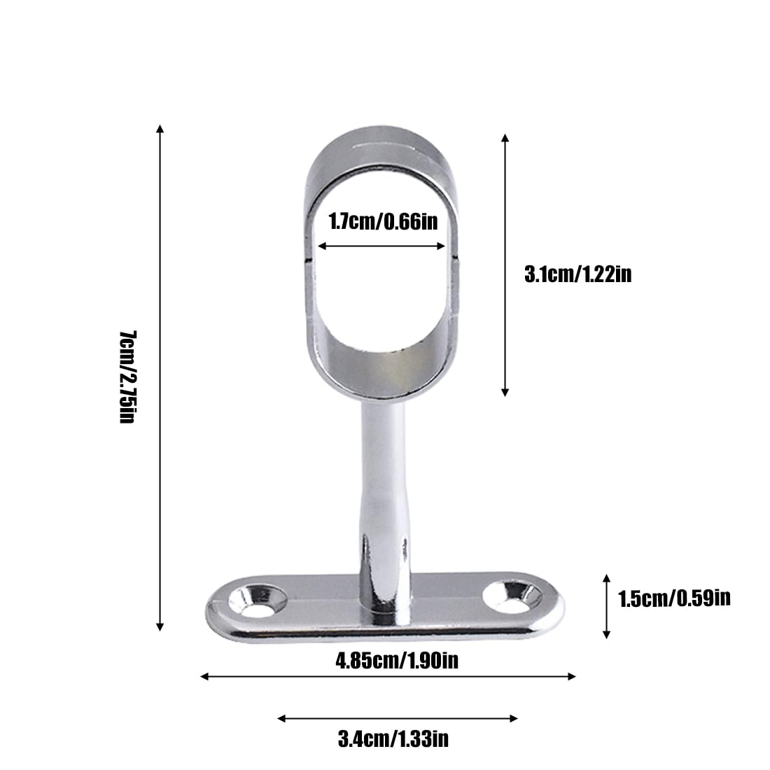 Supporti Per Asta Armadio In Lega Di Zinco - 2 Pezzi Senza Viti Per Guardaroba - Foto 3