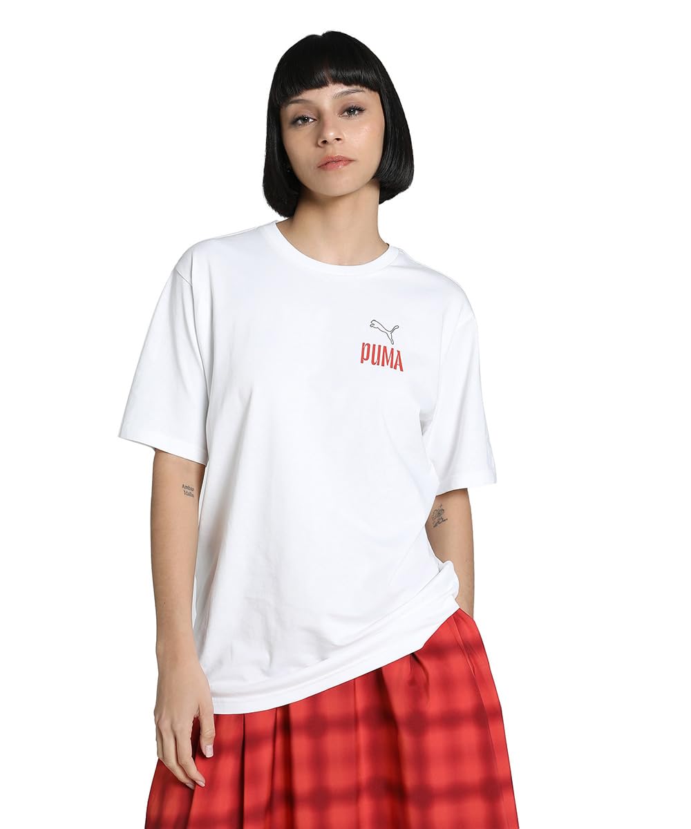 PUMA Road TO Unity Women's Loose Printed T-Shirt, white, M