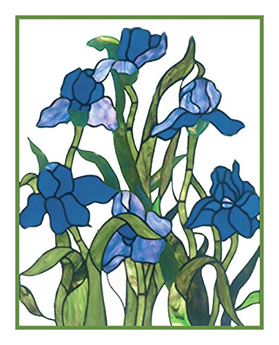 Orenco Originals Blue Irises by Louis Comfort Tiffany Counted Cross Stitch Pattern