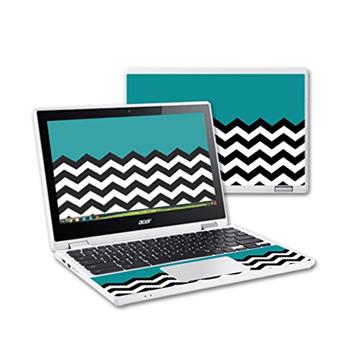 MightySkins Vinyl Skin For Acer Chromebook R11 - Green Flames Design, Protective Decal Wrap (Made In USA) - View #3