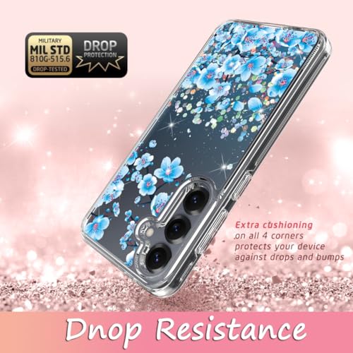 Coque Galaxy S24 Plus fleur bleue protection hybride dos rigide - 4