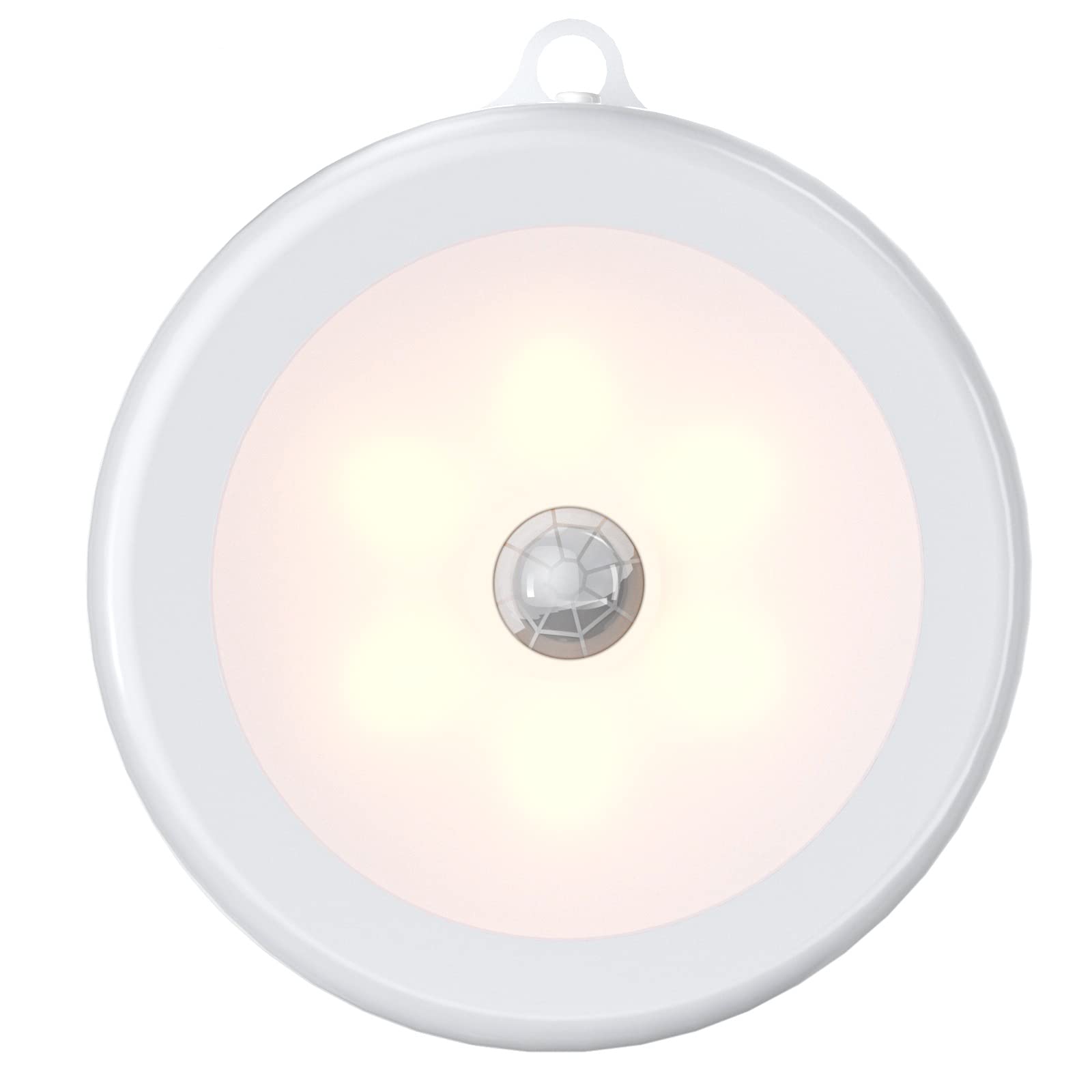 HoteonMotion Sensor Light, Battery Powered LED Sensor Light with On/Auto/Off Switch, Cordless Stick-on Magnet Wall Light for Stairs, Hallway, Kitchen, Cabinet, Closet Night Light, Warm(1 Pack)