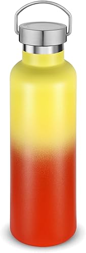 Miniatura 39 de Volhoply Botella de agua aislada de 24 onzas con boca estándar, tapa combinada de plástico y acero inoxidable, botella de agua de 304 18/8 de doble