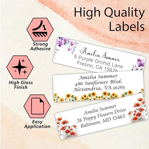 Glitter Owl LABELSMFLO Personalized Return Address Labels Floral thumb #1