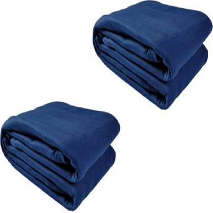 Comfytouch 2 pcs Single Fleece Plain Blanket