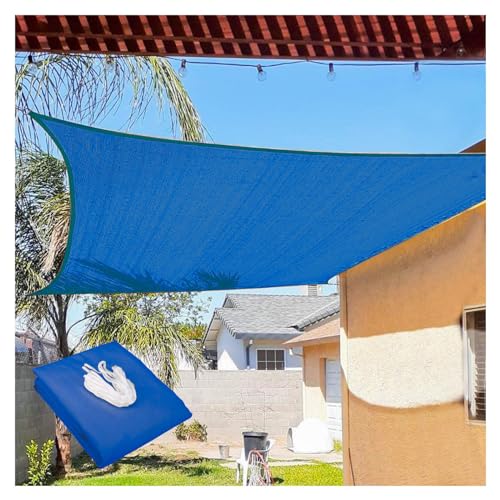 Vela parasole impermeabile resistente ai raggi UV per patio, prato, giardino, feste, blu scuro, 3 m x 5 m