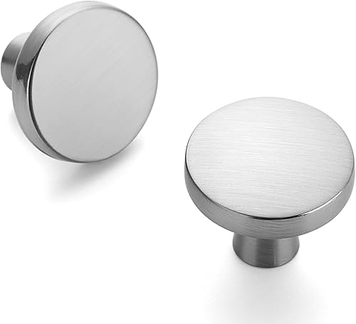 Miniatura 81 de Ravinte Paquete de 50 pomos de gabinete de cocina de 1-1/4 pulgadas, pomos redondos sólidos para cajones de aparador, pomos de tocador negro mate