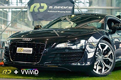 Black High Gloss Realistic Paint-Like Microfinish Vinyl Wrap Roll with VViViD XPO Air Release Technology - 1ft x 5ft - 1