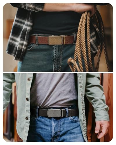 Image of CHAOREN Leather Ratchet Belt Men 2 Pack - Customizable Fit, Effortless Style (35mm)