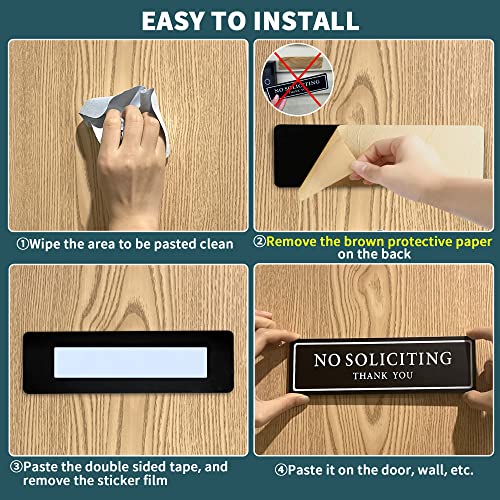 no soliciting sign for house with strong adhesive tape 8234 x 2434 premium durable no soliciting signs for home no solicitation signs for front doorwallwindow clear and easy to read