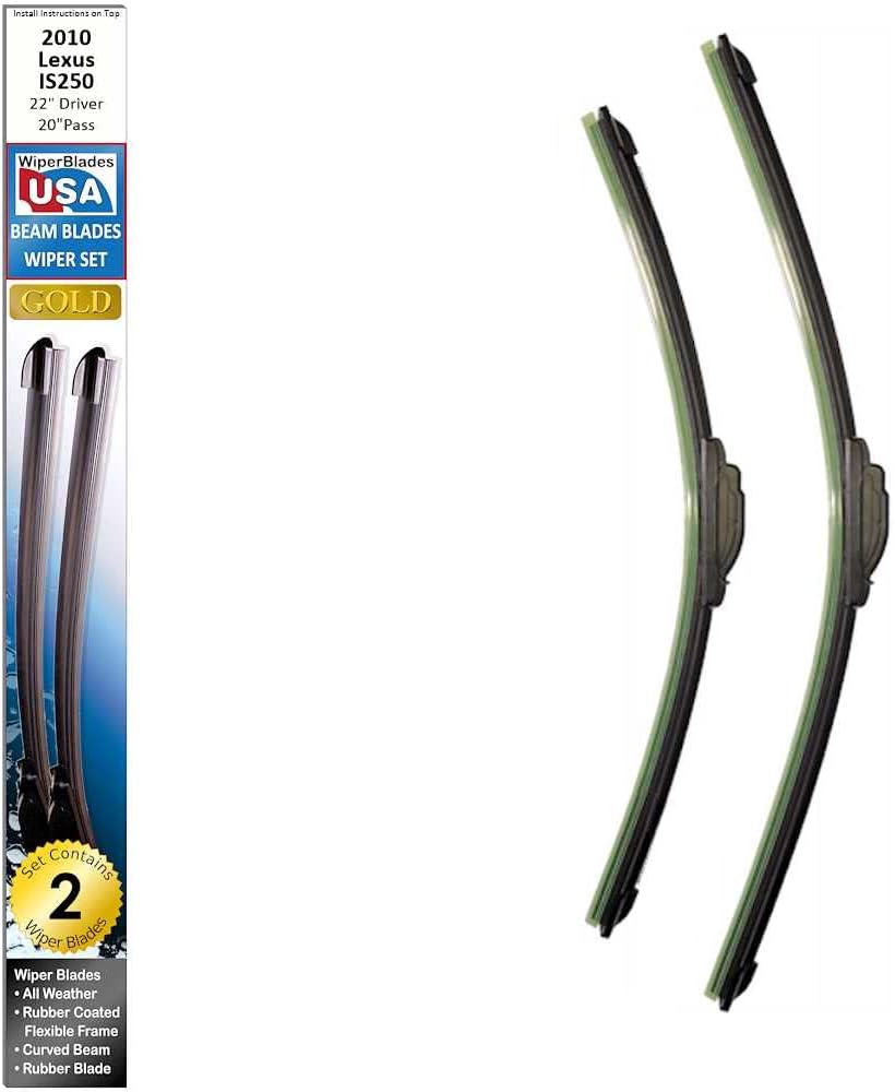 Beam Blade Wipers Set for 2010 Lexus IS250 Replacement Set