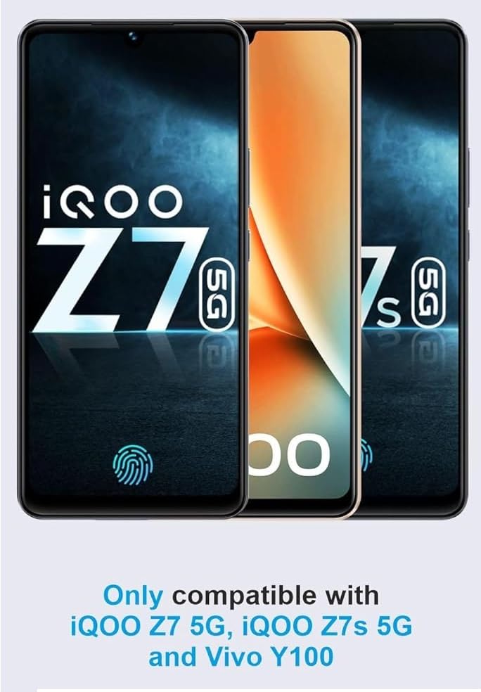 Image of 100FIT Tempered Glass Screen Protector Compatible For iQOO Z7S 5G, Vivo Y100 5G With Edge To Edge Coverage And Easy Installation Kit