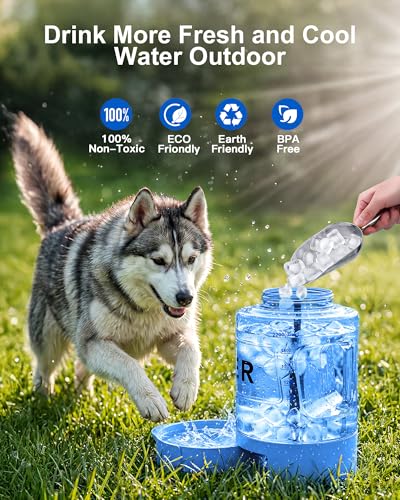 Gourde eau pour chien voyage grand format distributeur bleu camping - 6