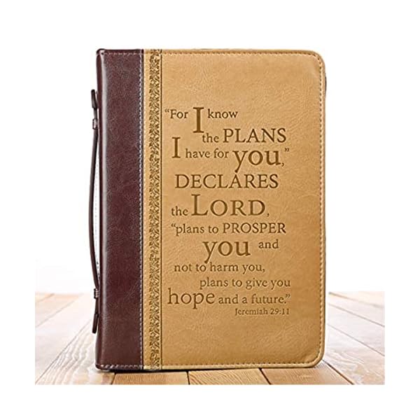 I Know the Plans Two-tone Brown Faux Leather Classic Bible Cover