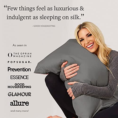 Blissy Silk Pillowcase - 100% Pure Mulberry Silk - 22 Momme 6A High-Grade Fibers - Satin Pillow Cover For Hair & Skin - Regular, Queen & King With Hidden Zipper #TOP3