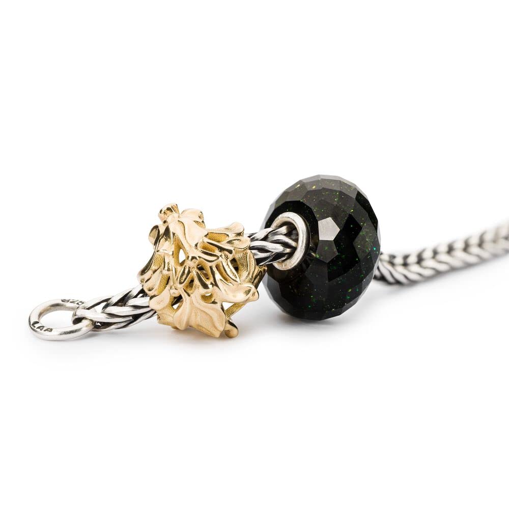 Trollbeads Pietra d'oro verde sfaccettata, small, Vetro, 0