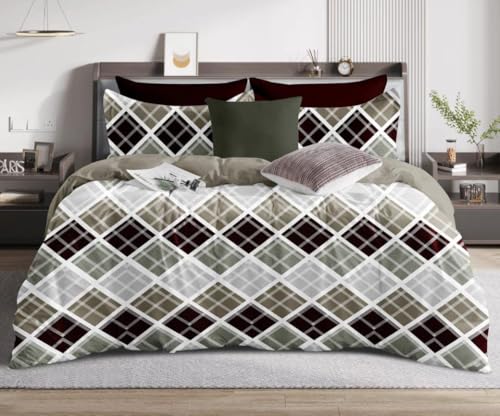 Image of The Royal King Collection 350 TC King Size Bedsheet with 2 King Size Pillow Covers| Beautiful Designer Flat Sheet | Luxury Soft Sheet (3pcs Set) |108x108 inches. (Multicolor-6614)