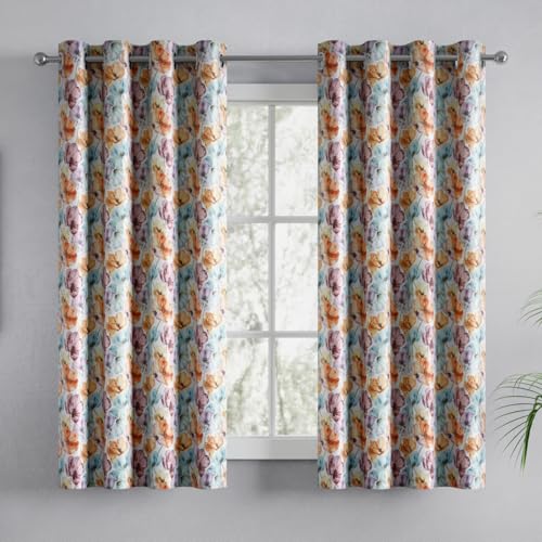 Image of haus & kinder Blackout Window Curtains 5 Feet Long Pack of 2 Window Curtains, 5 Feet Curtains for Window, 100% Room Darkening (Royal Garden, 114x152 CM)
