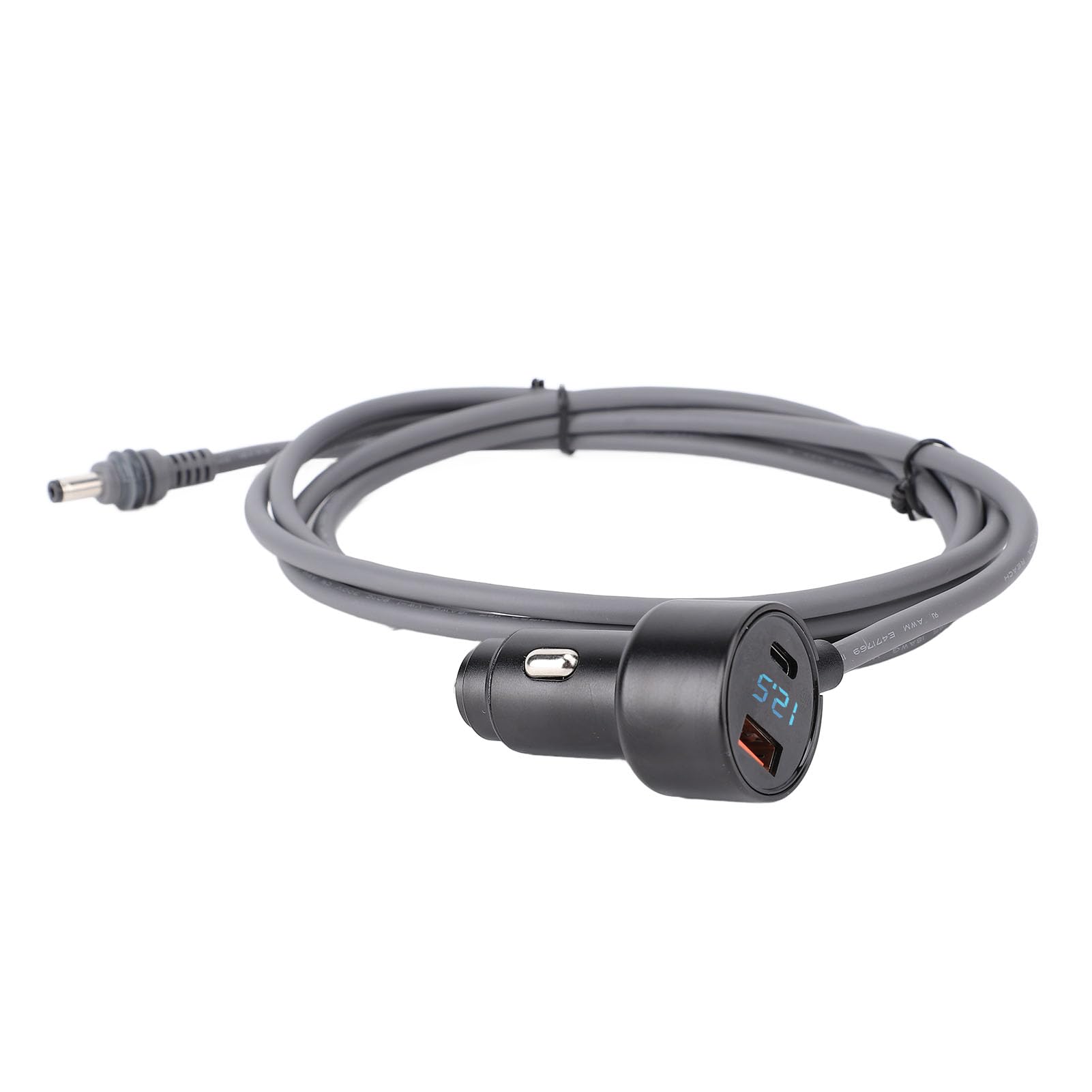 SUNGOOYUE Kabel Zasilający do Zapalniczki Samochodowej 12V 24V DC, Kabel ładowarki Samochodowej 18AWG DC z Wyświetlaczem Cyfrowym, do Samochodu Ciężarowego RV Boat (10 m)