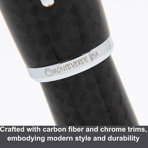 Miniatura 8 de MONTEVERDE Pluma estilográfica USA Super Mega Carbon FiberGunmetal Trim - Punta extra fina