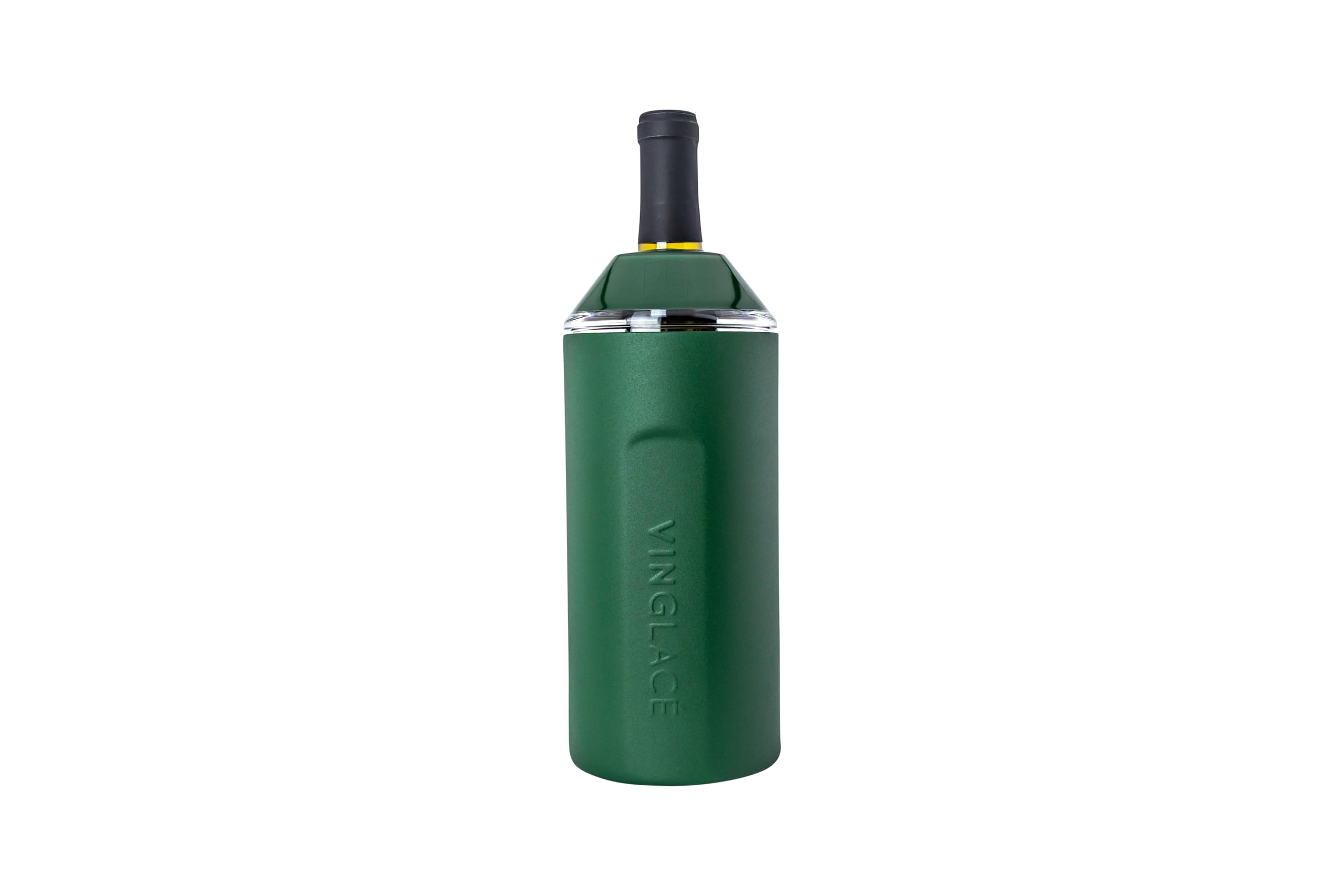 Vinglacé Wine Bottle Chiller- Portable Champagne Insulator- Stainless Steel Wine Cooler Sleeve - Keeps Wine Cold (Evergreen)