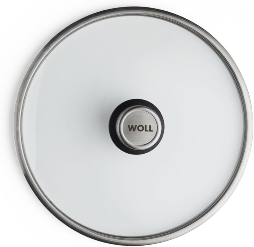 Woll ECO LOGIC PRO SAFETY GLASS LID 9.5" Made in Germany.Clear,Heat-Resistant Tempered Glass with a Secure Steam-Vented Fit. Dishwasher & Oven Safe to 392F