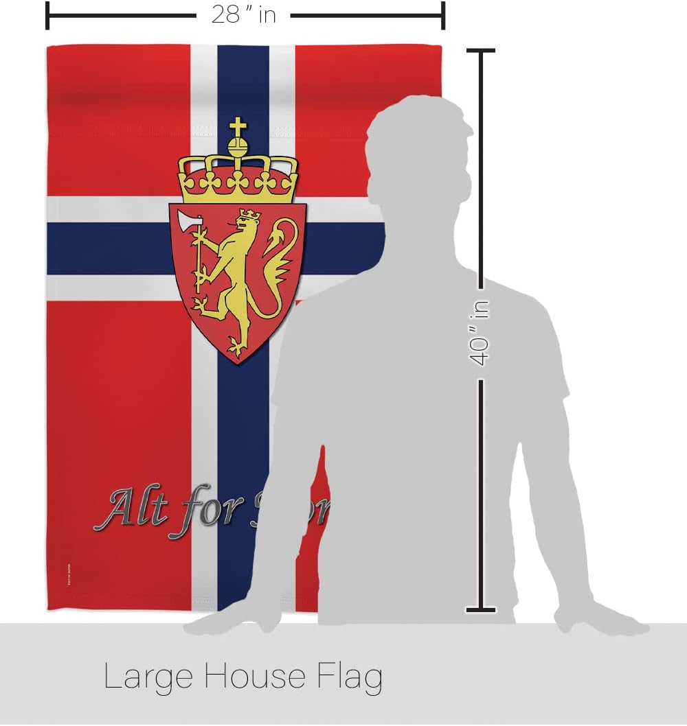 Breeze Decor H108092 Norway Decorative Vertical House Flag, 28" x 40", Multicolor