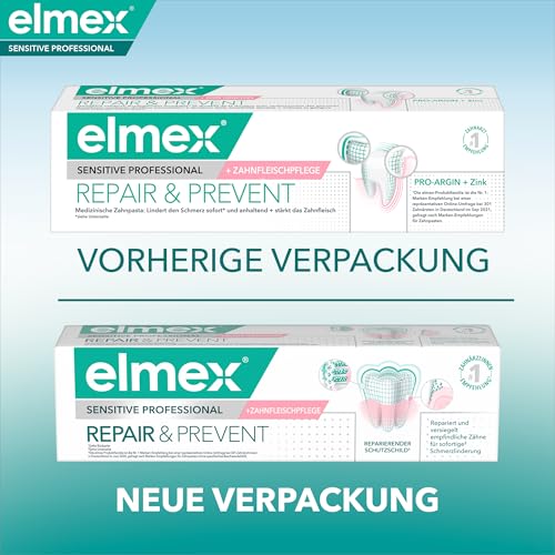 elmex Zahnpasta Sensitive Professional Repair & Prevent 75 ml – medizinische Zahnreinigung für sofortigen*, anhaltenden Schutz – beugt Zahnfleischrückgang & neuen Schmerzen vor – Bild 6