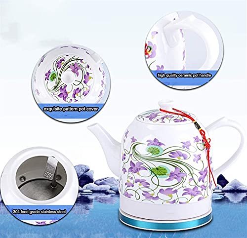 Elektrischer Wasserkocher Keramische elektrische Wasserkocher-kordelfreier Wasser-Teekanne,Teekanne-Retro 1.2L-Krug… – Bild 3