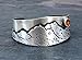 Harvest Moon over Mountains Handmade Artisan Sterling Silver Cuff Bracelet with Amber