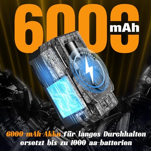 MAXDONE Wildkamera mit Handyübertragung APP - Wildtierkamera 4K 64MP HD mit WLAN Bluetooth Bewegungsmelder Nachtsicht, Wildkamera mit 6000mAh Akku, 0,1s Auslösezeit, 32GB Speicherkarte IP66