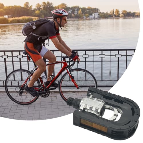 1pair Folding Bike Pedals Mountain Bike Pedals Aluminum Bicycle Flat Pedals 9/16\'\' with Reflective Strips Wide Flat Cycling Pedals for Ebike, Urban Commute, MTB Bikes(COLOR:Black+Silver)