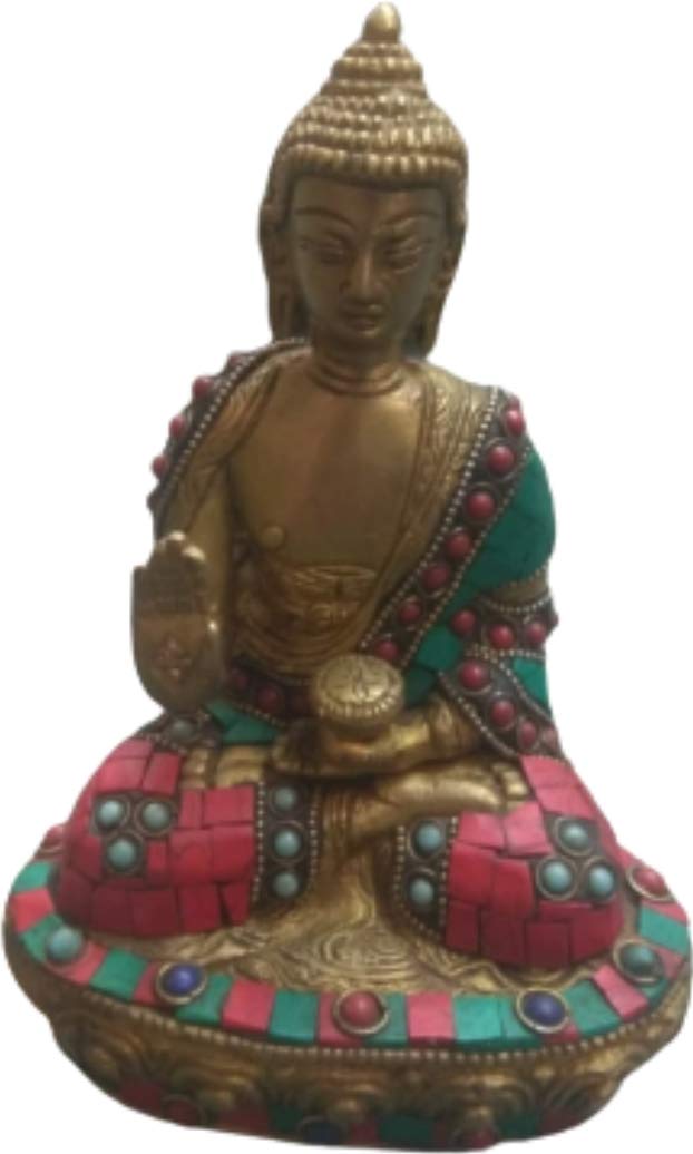 Bouddha bénédiction en laiton 20cm, statuette décoration maison zen