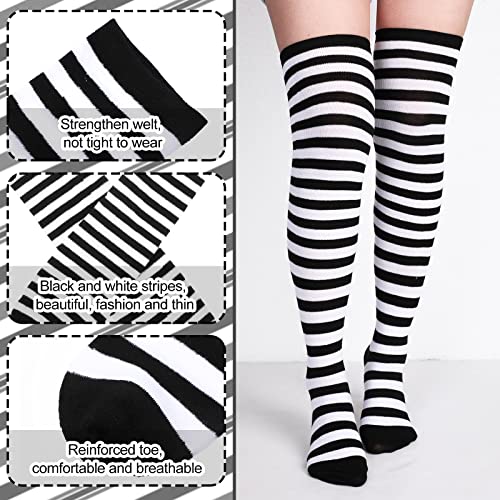 Image of Geyoga Arm Warmers Leg Warmers Striped Thigh High Socks Fingerless Gloves Stockings Christmas Halloween