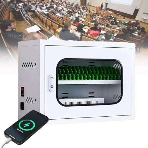 Mobiletto porta cellulari in acrilico trasparente con serratura a chiave, organizer portatile a 24 scomparti per cellulari, ideale per ufficio, aula, palestra - Maniglia in alluminio resistente., 24