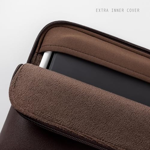 Image of Comfyable Tablet Sleeve Compatible with iPad Air 11 inch M3 2025, iPad Pro 11 Inch M4 2024 & Smart /Magic Keyboard with Pencil Holder-PU Leather Bag Water-Resistant Slim Case - Chocolate
