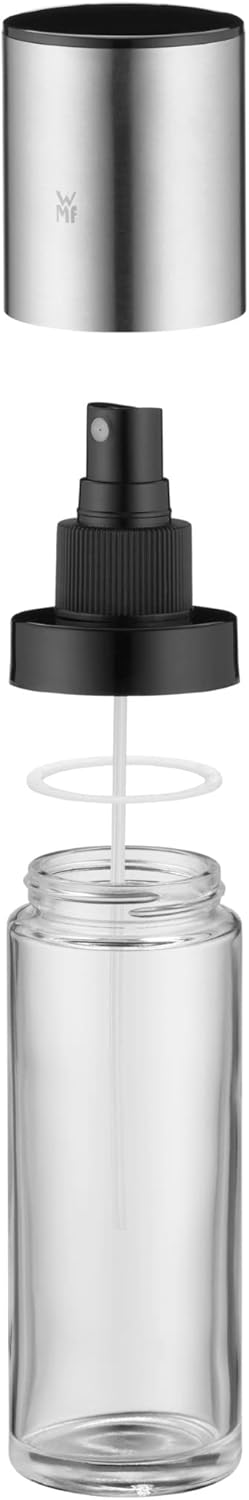 WMF 650596030 Basic Essig- Olsprüher 120ml Vinegar, Oil Spray Bottle with Glass Container, Cromargan matt Stainless Steel, Dishwasher Safe, top Made rustproof 18/10 Plastic
