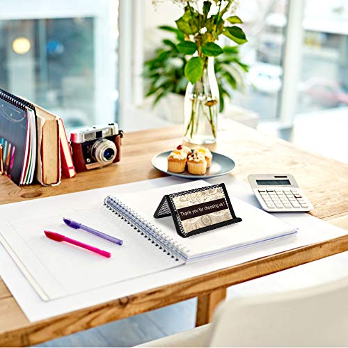 Golden Pearl Black Metal Mesh Business Card Holder Desk Business Card Organizer For Desk Office Name Card With 50 Name Card Capacity-6Pcs #TOP5
