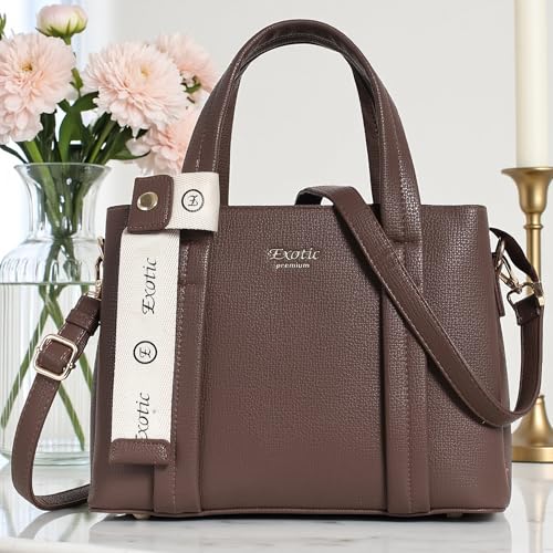 Image of EXOTIC Premium Ivory Chic Edition Urban Luxe Hand & Sling Bag for Women | Stylish PU Leather Tote with Spacious Compartments & Detachable Strap