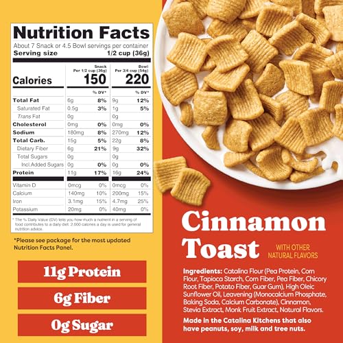 Image of Catalina Crunch Protein Cereal | Sugar Free Breakfast Cereal with up to 11g of Protein | Gluten Free, Keto Friendly | Variety Pack 5 Flavors (Pack of 5)