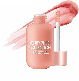 Small Peach Liquid Blush, Liquid Blush for Cheeks, Cream Blusher for Mature Skin, Weightless, Long-Wearing, Smudge Proof, Natural-Looking, Dewy Finish, Skin Tint Blush Makeup (01)