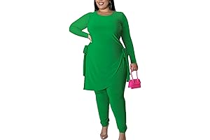 Plus Size Pink Pants Suit for Women