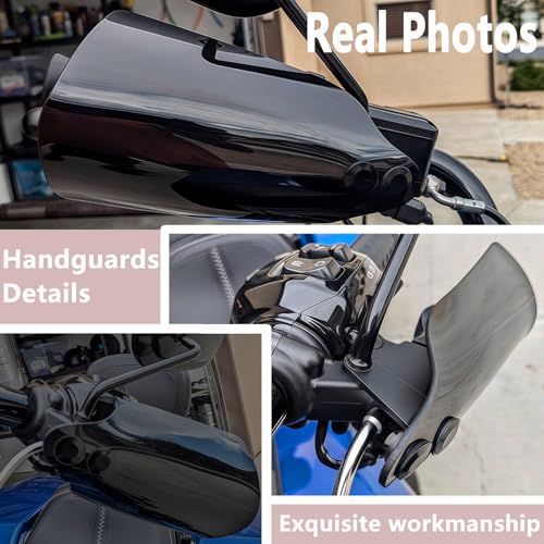 RUNNING PANTHER Handlebar Handguards Shield Bracket Protector for Harley Touring Road Glide, Softail Street Bob FXBB/114 FXBBS/Low Rider ST 117 FXLRST/Deluxe FLDE/Heritage Classic 2018-2023 (Black)
