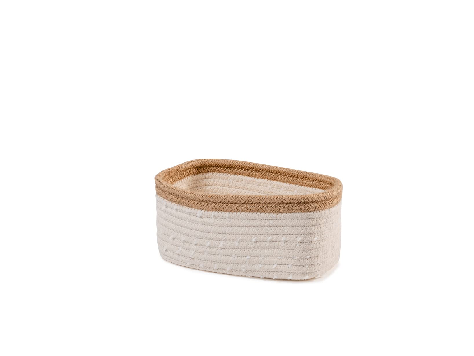 Cotton-jute basket cm 23x13x11h