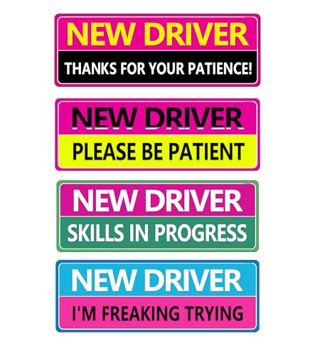New Driver Magnet for Car,Please Be Patient Student Driver Magnet Removable Novice Safety Bumper Sticker Funny Student Driver Sticker Perfect for Teen Drivers, Driving Schools, Parent (New Driver 3)
