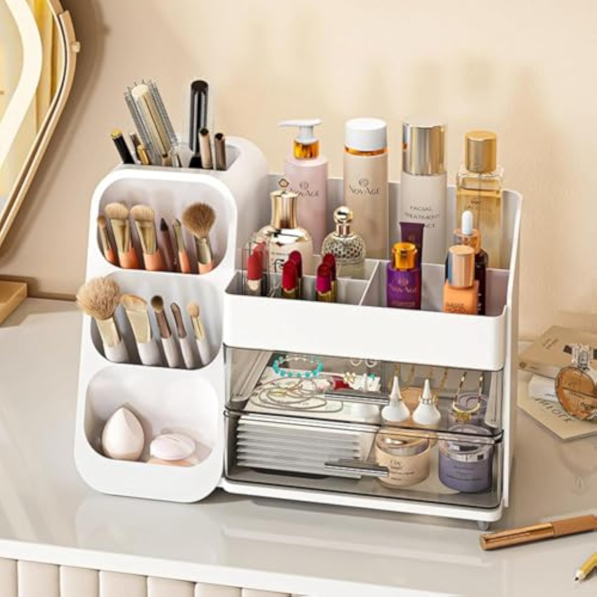 Large Capacity Cosmetics Organizer, Desk-Top Style